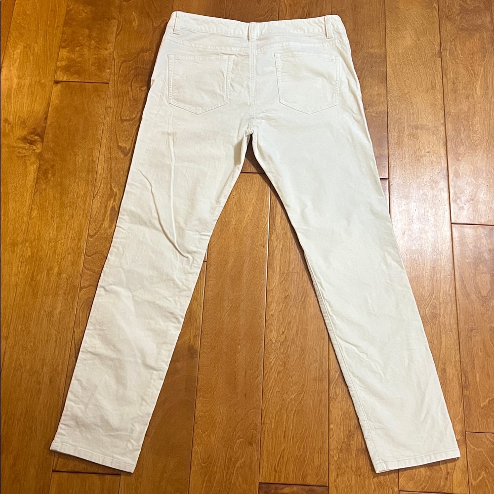 Vineyard Vines Cream Velvet Skinny Pants Size 8 | Old Money Preppy Coastal Luxe - Picture 8 of 12